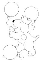 A coloring page of spot the dog
